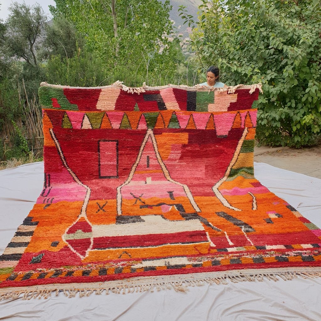 Fakhma MOROCCAN RUG BOUJAD Moroccan Berber Rug Colorful Rug Moro