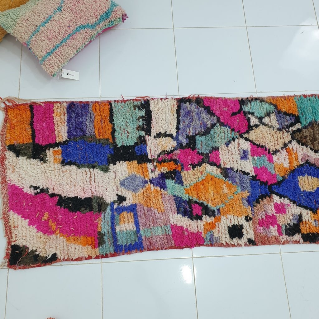 FALAT Runner | 9'7x2'5 Ft | 3x0,75 m | Moroccan Colorful Rug | 100% wool handmade - OunizZ