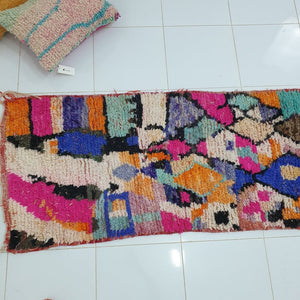 FALAT Runner | 9'7x2'5 Ft | 3x0,75 m | Moroccan Colorful Rug | 100% wool handmade - OunizZ