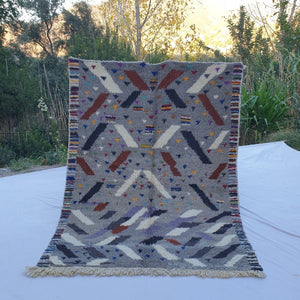 Farad - Moroccan Rug Boujaad | Colorful Authentic Berber Handmade Bedroom Rug | 6'89x5'12 Ft | 2,10x1,56 m - OunizZ