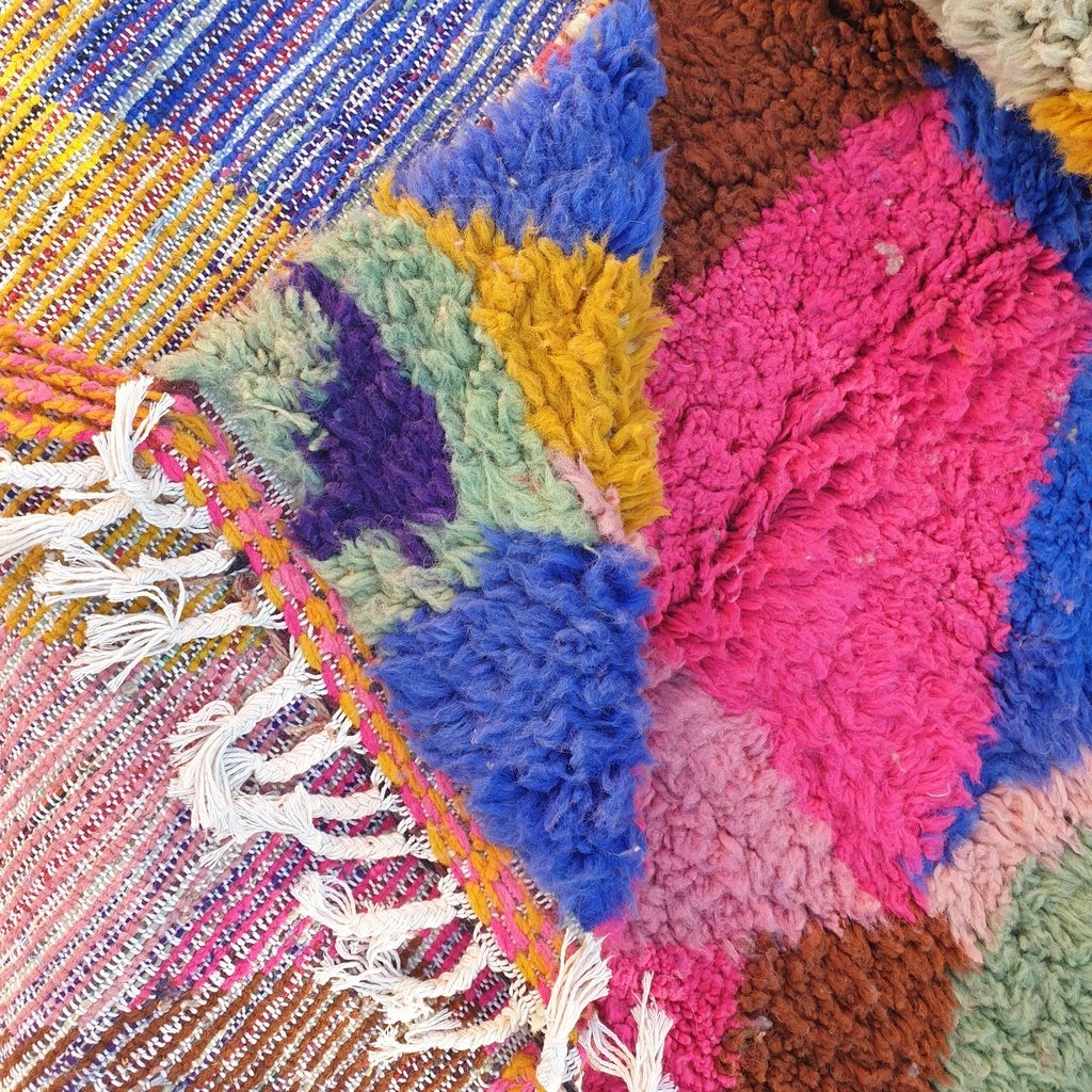 FARHI | 8x5'6 Ft | 2,43x1,72 m | Moroccan Beni Ourain Rug | 100% wool handmade - OunizZ