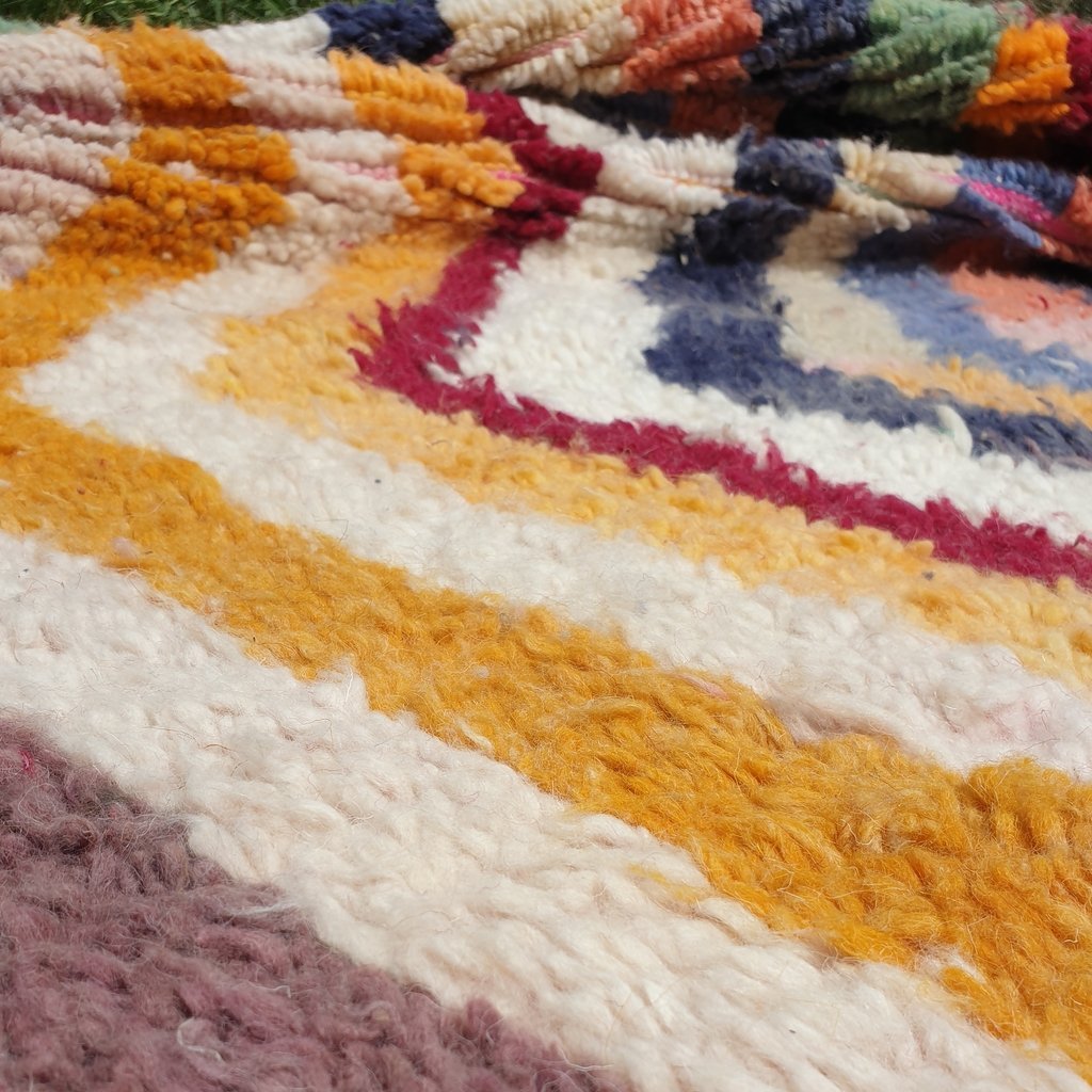 FARMACH | 8x5 Ft | 2,5x1,5 m | Moroccan Colorful Rug | 100% wool handmade - OunizZ