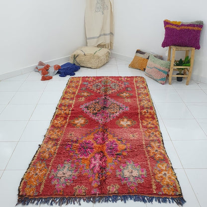 FASSI | 8'4x4'7 Ft | 2,48x1,29 m | Moroccan VINTAGE Colorful Rug | 100% wool handmade - OunizZ