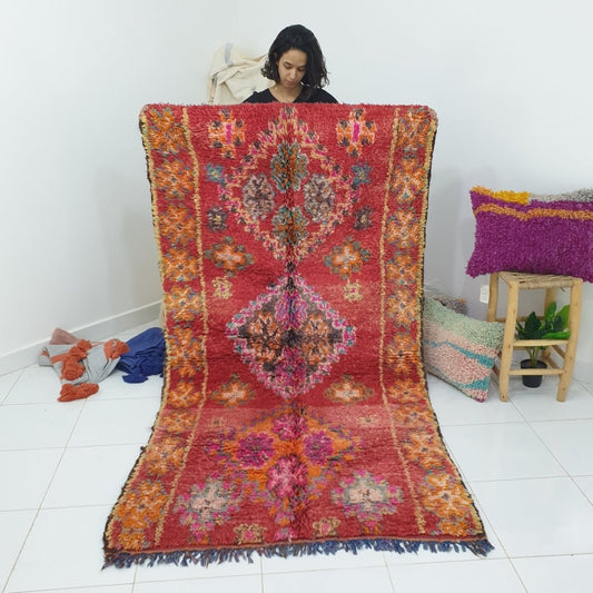 FASSI | 8'4x4'7 Ft | 2,48x1,29 m | Moroccan VINTAGE Colorful Rug | 100% wool handmade - OunizZ