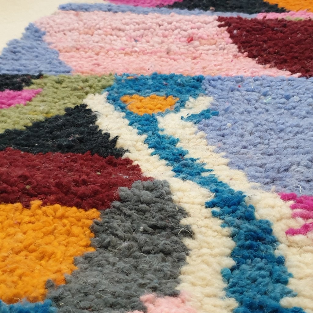 FELNA Runner | 11'2x2'6 Ft | 3,42x0,80 m | Moroccan Colorful Rug | 100% wool handmade - OunizZ