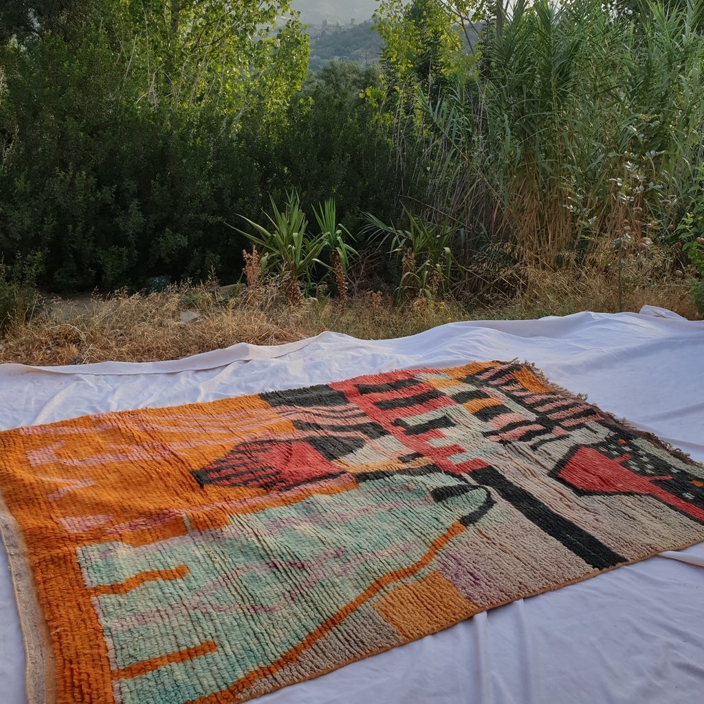 FERHA | 8'7x5 Ft | 2,66x1,6 m | Moroccan Colorful Rug | 100% wool handmade - OunizZ