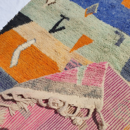FERTAS | 8x5 Ft | 2,5x1,5 m | Moroccan Colorful Rug | 100% wool handmade - OunizZ