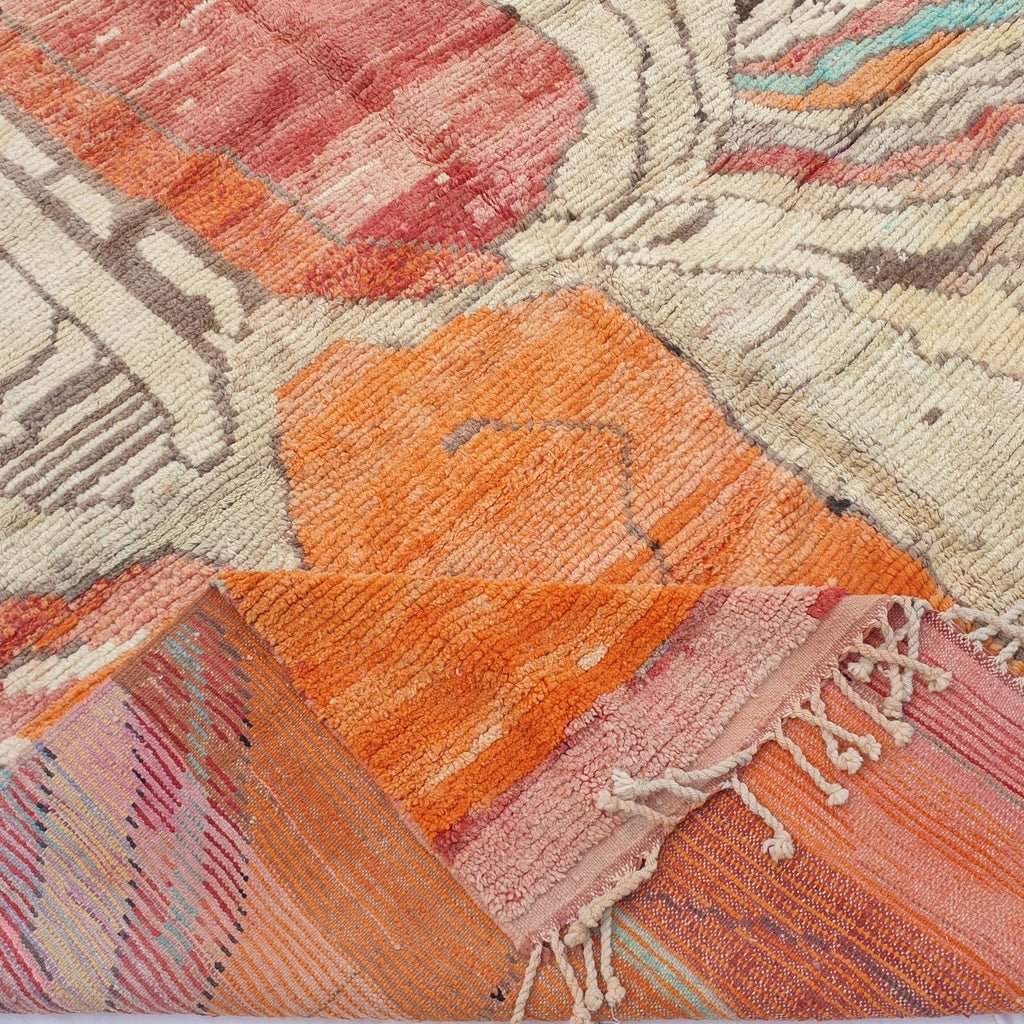 Fiya | MOROCCAN RUG BOUJAD | Moroccan Berber Rug | Colorful Rug Moroccan Carpet | Authentic Handmade Berber Living room Rugs | 13'35x9'61 Ft | 407x293 cm - OunizZ