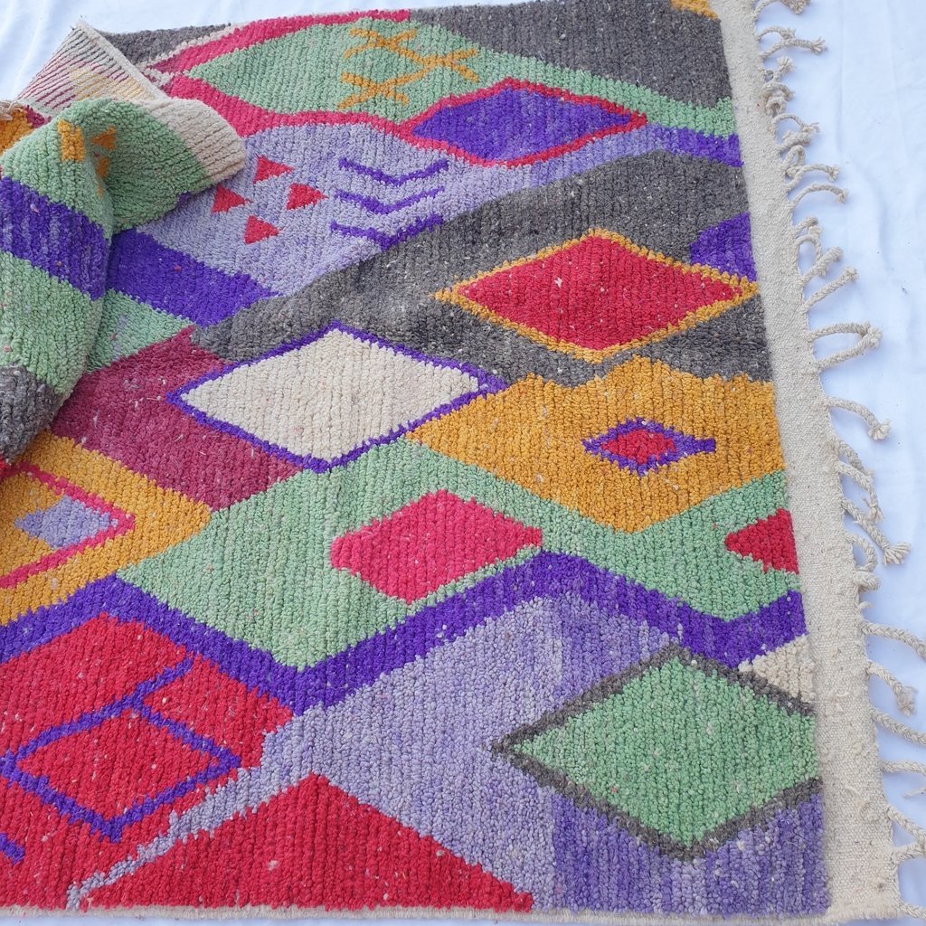 FNINA | 8'8x5'6 Ft | 2,7x1,7 m | Moroccan Colorful Rug | 100% wool handmade - OunizZ