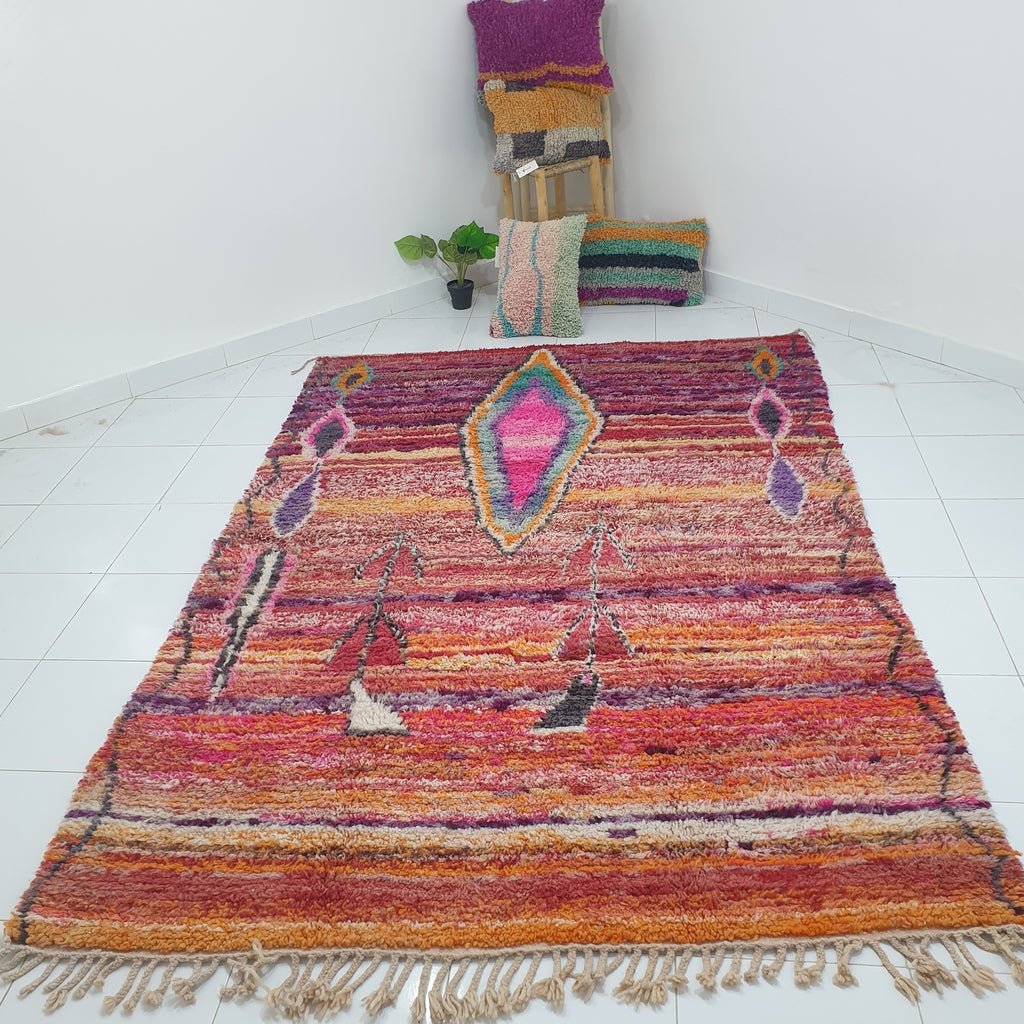 FONON | 9'6x6'3 Ft | 2,92x1,91 m | Moroccan Colorful Rug | 100% wool handmade - OunizZ