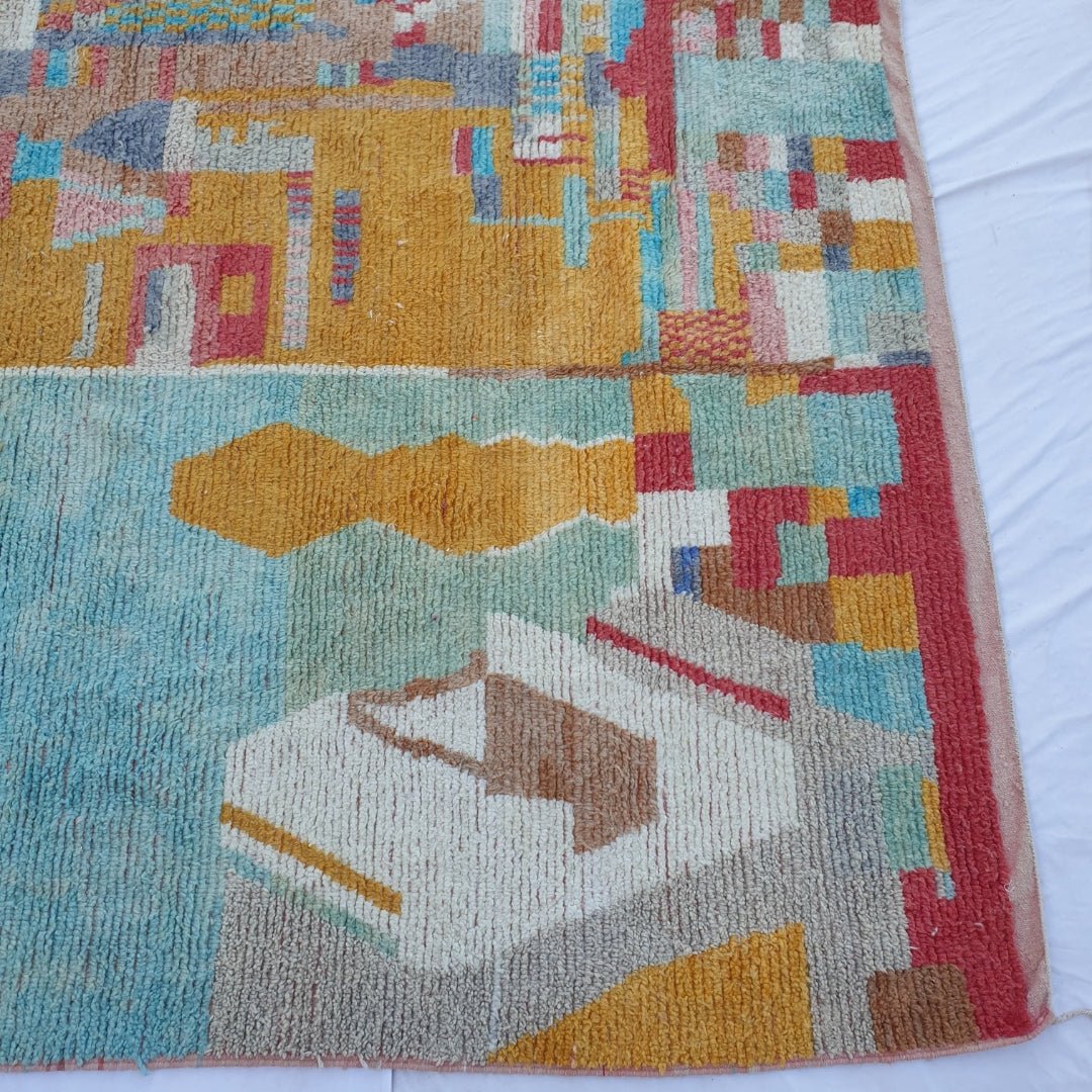 Frema | MOROCCAN RUG BOUJAD | Moroccan Berber Rug | Colorful Rug Moroccan Carpet | Authentic Handmade Berber Living room Rugs | 11'12x8'23 Ft | 339x251 cm - OunizZ
