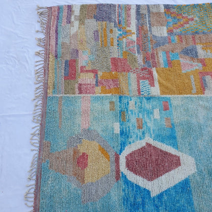 Frema | MOROCCAN RUG BOUJAD | Moroccan Berber Rug | Colorful Rug Moroccan Carpet | Authentic Handmade Berber Living room Rugs | 11'12x8'23 Ft | 339x251 cm - OunizZ