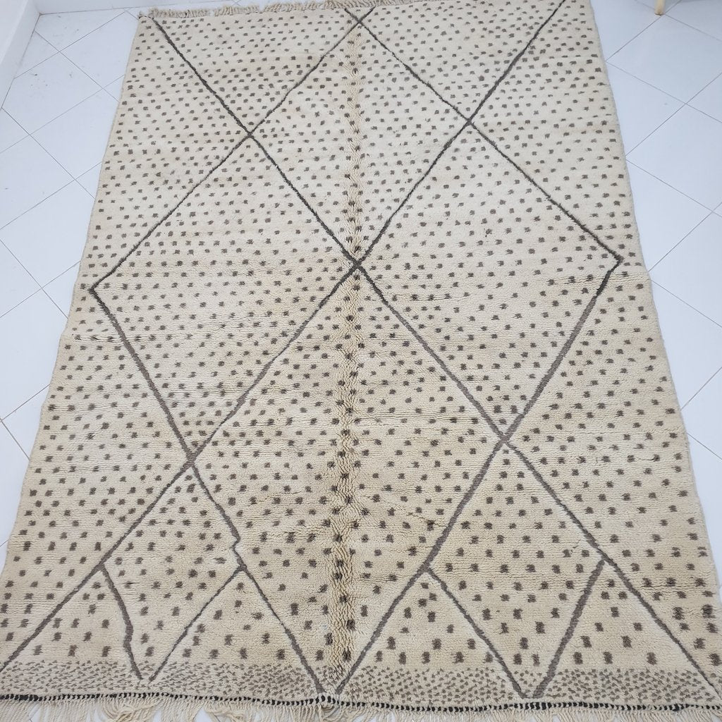 GATO | 10x7 Ft | 3,07x2,16 m | Moroccan Beni Mrirt Rug | 100% wool handmade - OunizZ
