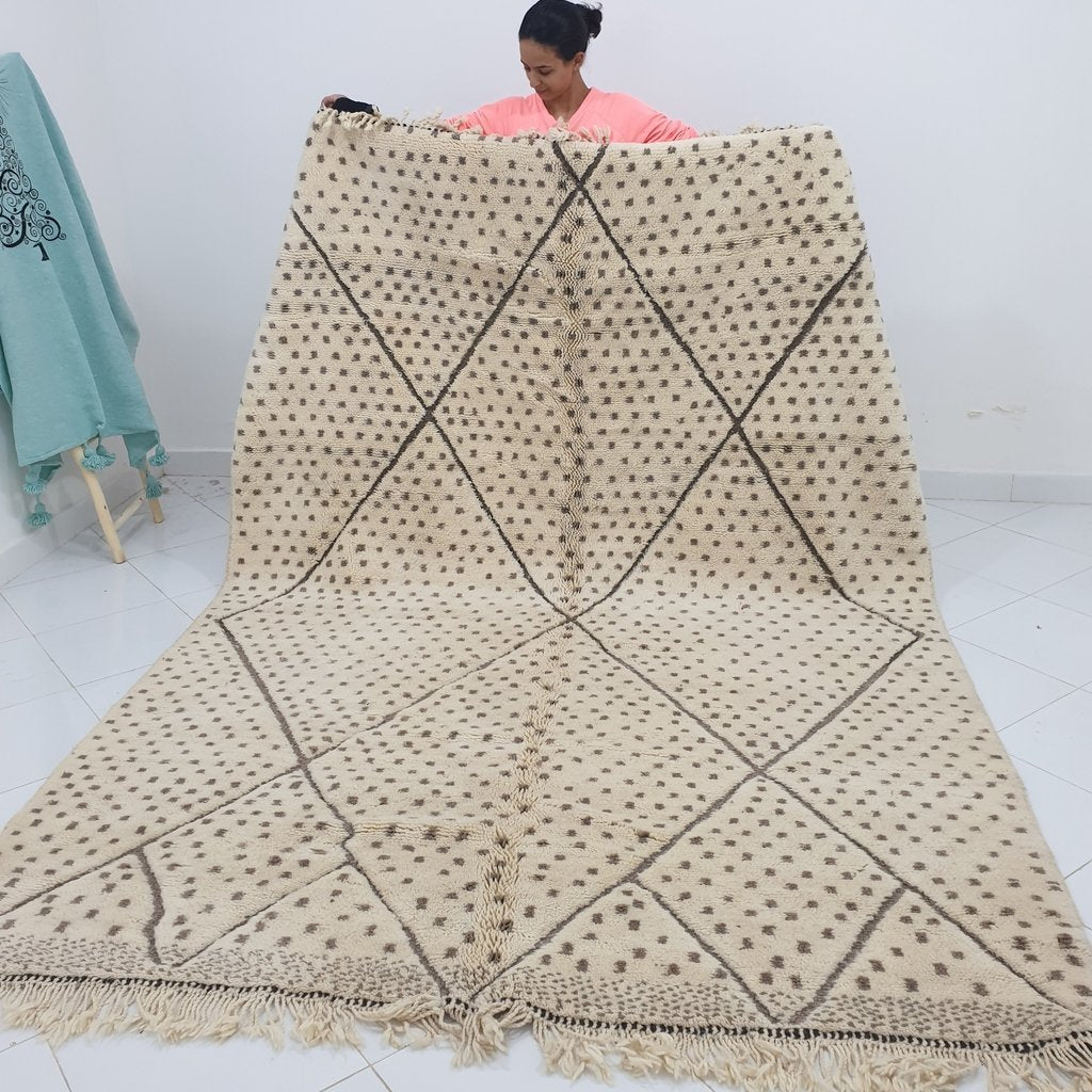 GATO | 10x7 Ft | 3,07x2,16 m | Moroccan Beni Mrirt Rug | 100% wool handmade - OunizZ