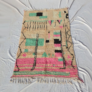 GHAFLA | 7'7x4'7 Ft | 2,30x1,45 m | Moroccan Colorful Rug | 100% wool handmade - OunizZ