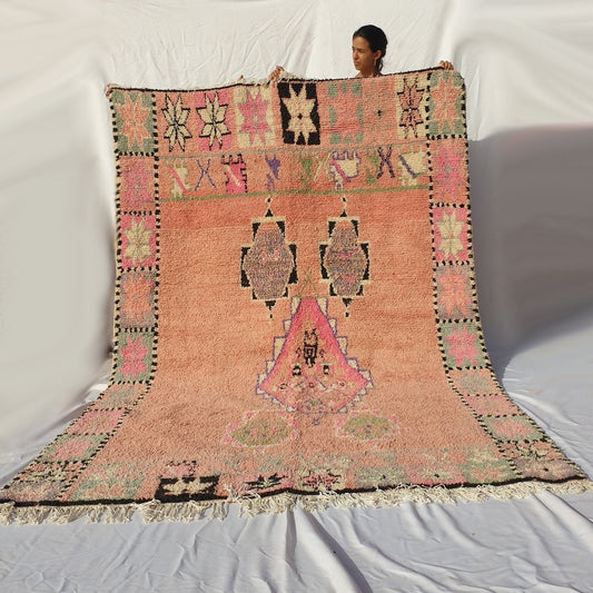 GHAIT | 10x6'7 Ft | 3x2 m | Moroccan Vintage style Rug | 100% wool handmade - OunizZ