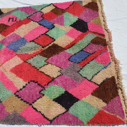 GHANJAYA | 8'5x5 Ft | 2,5x1,5 m | Moroccan Colorful Rug | 100% wool handmade - OunizZ