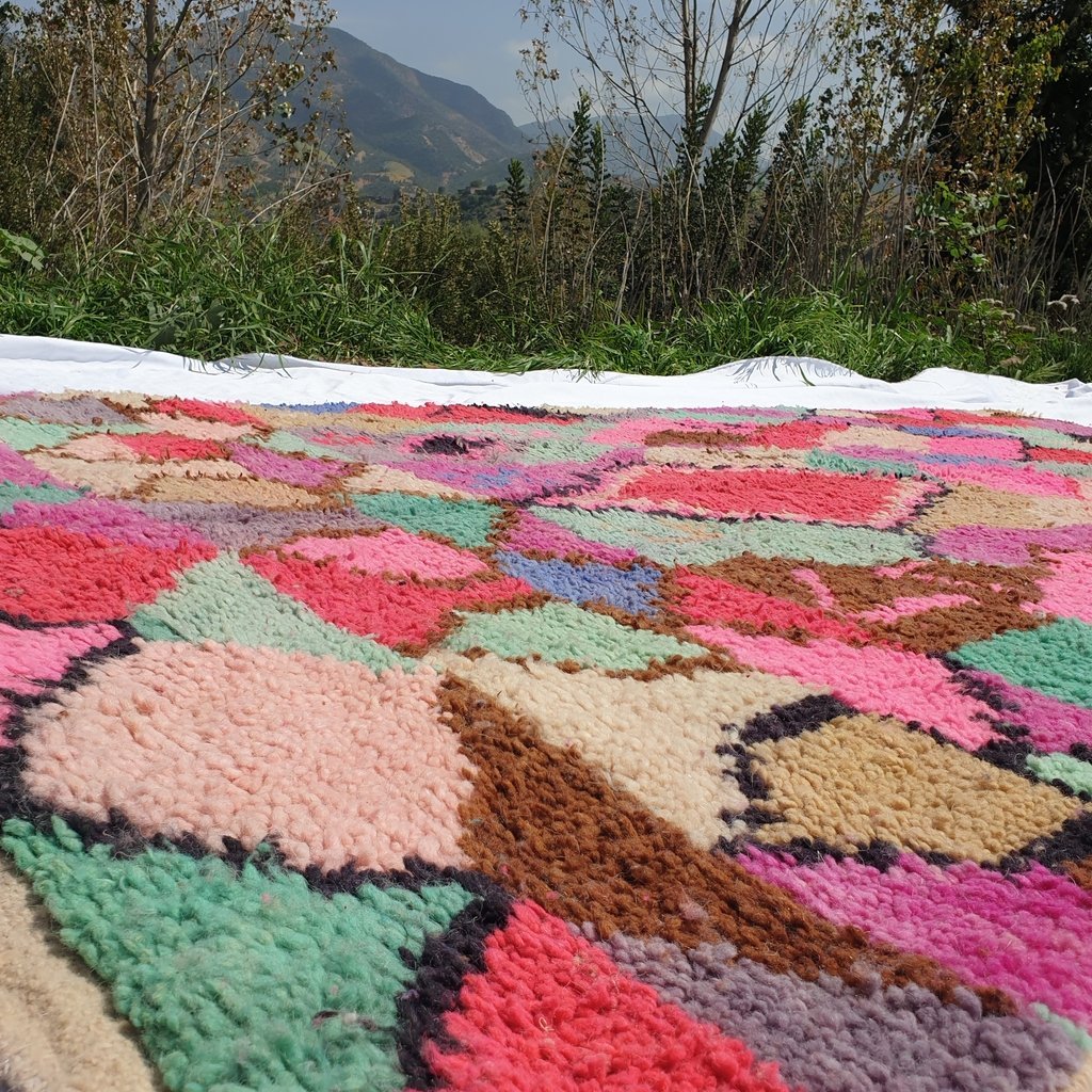 GHANJAYA | 8'5x5 Ft | 2,5x1,5 m | Moroccan Colorful Rug | 100% wool handmade - OunizZ