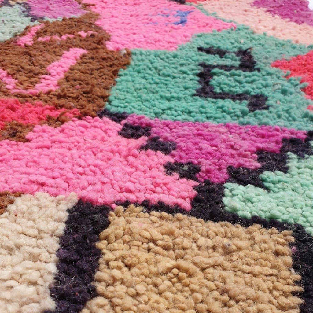 GHANJAYA | 8'5x5 Ft | 2,5x1,5 m | Moroccan Colorful Rug | 100% wool handmade - OunizZ