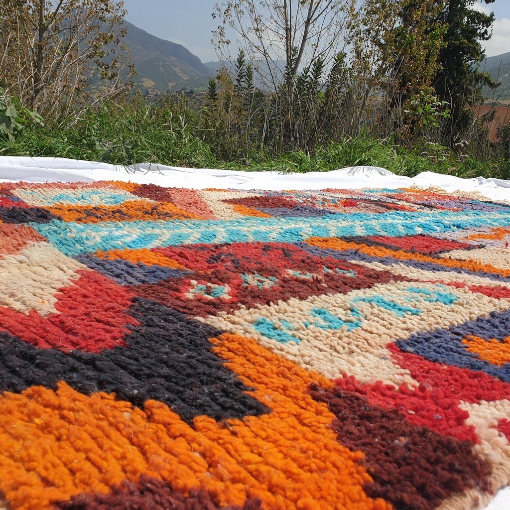 GHRASSEN | 8x5 Ft | 2,5x1,5 m | Moroccan Colorful Rug | 100% wool handmade - OunizZ