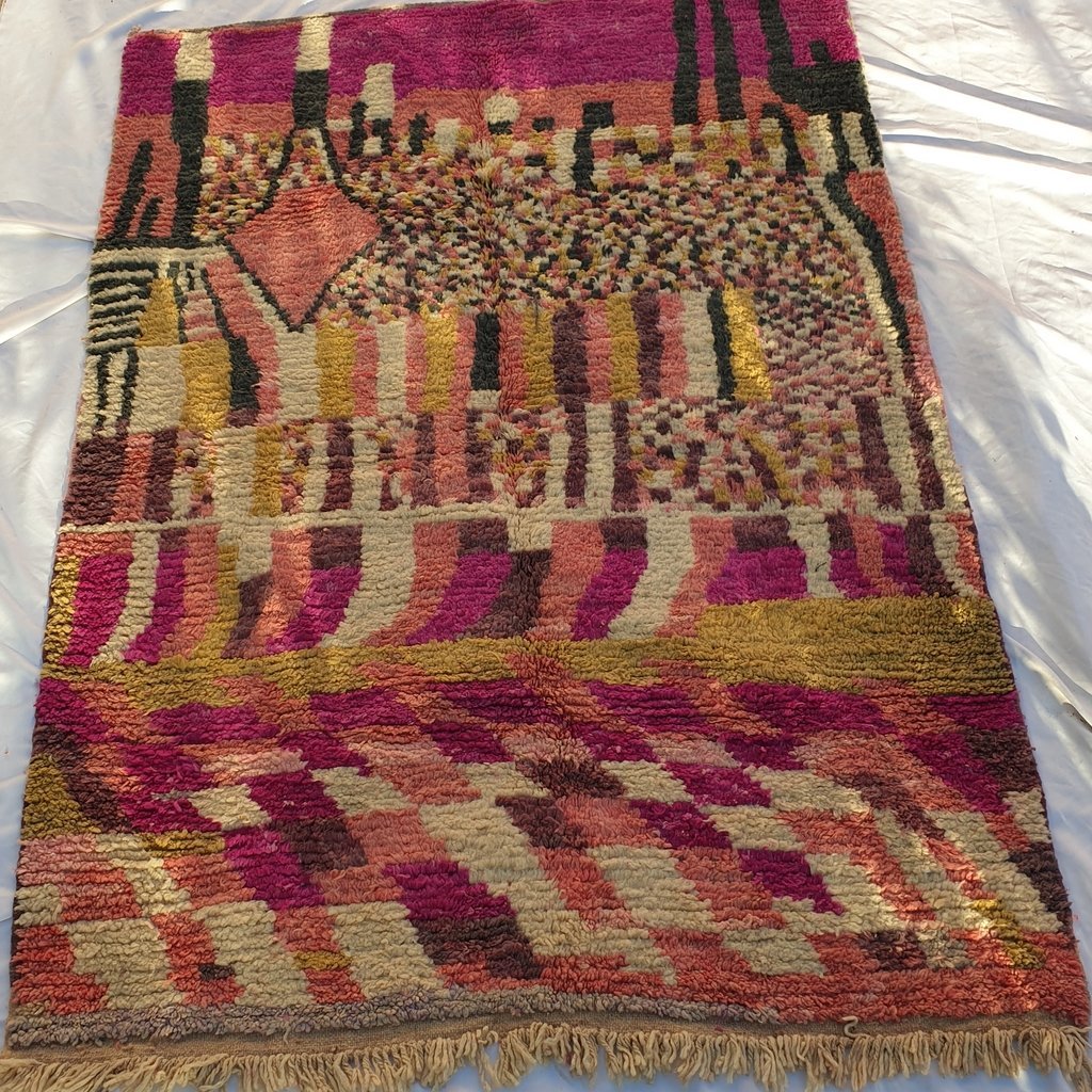 GIRY | 8x5'6 Ft | 2,4x1,7 m | Moroccan Colorful Rug | 100% wool handmade - OunizZ