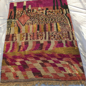 GIRY | 8x5'6 Ft | 2,4x1,7 m | Moroccan Colorful Rug | 100% wool handmade - OunizZ