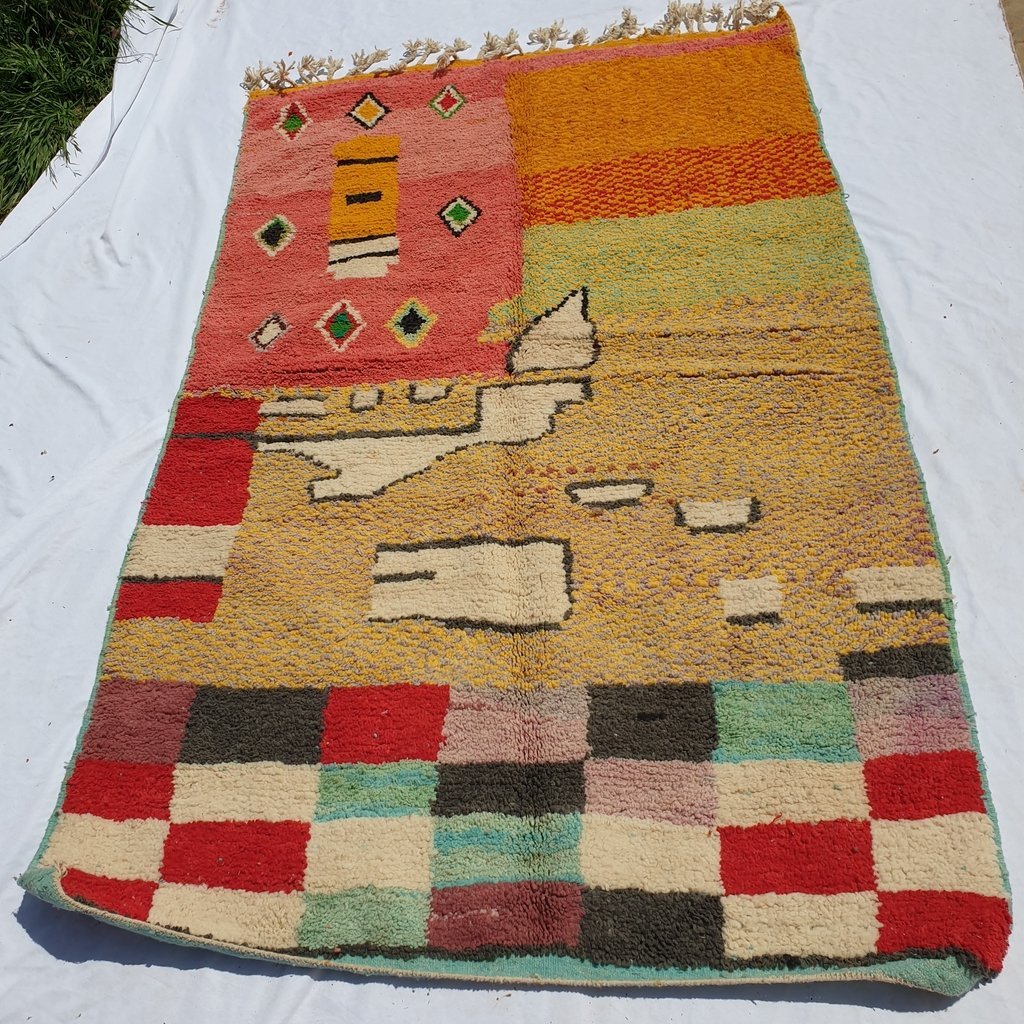 GLAYEF | 8'5x5 Ft | 2,5x1,5 m | Moroccan Colorful Rug | 100% wool handmade - OunizZ