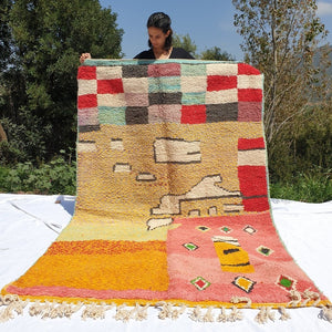 GLAYEF | 8'5x5 Ft | 2,5x1,5 m | Moroccan Colorful Rug | 100% wool handmade - OunizZ