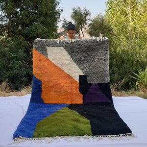 GOUNA | 8'7x5'6 Ft | 2,65x1,70 m | Moroccan Beni Ourain Rug | 100% wool handmade - OunizZ