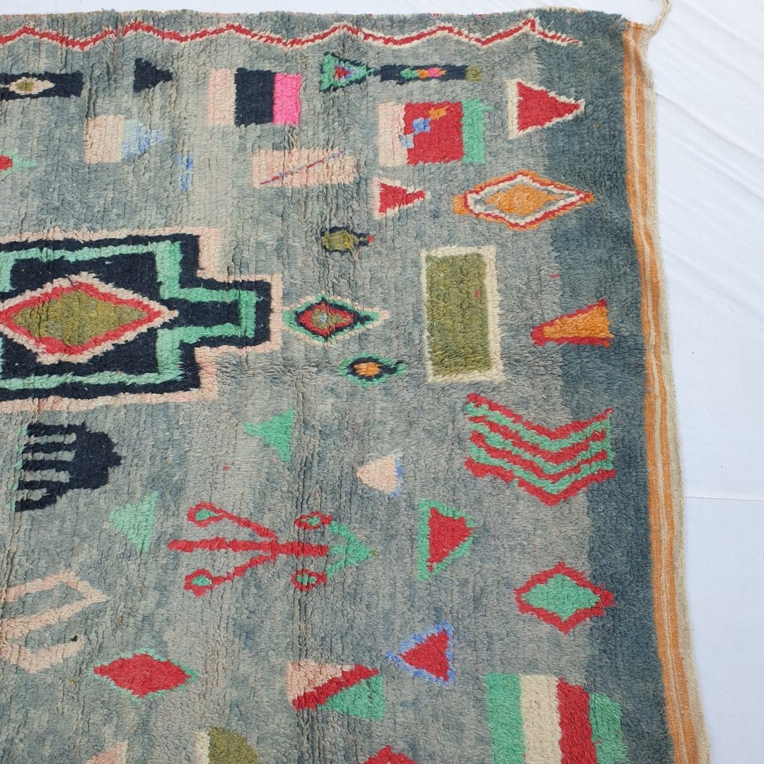 Gouraya - MOROCCAN RUG BOUJAD | Moroccan Berber Rug | Colorful Rug Moroccan Carpet | Authentic Handmade Berber Bedroom Rugs | 9'94x6'69 Ft | 303x204 cm - OunizZ