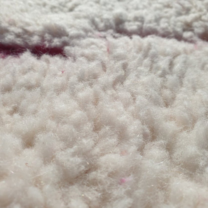 GOUTA Moroccan Rug Beni Ourain White and Pink | 9'50x6'80 Ft | 290x208 cm | 100% wool handmade - OunizZ