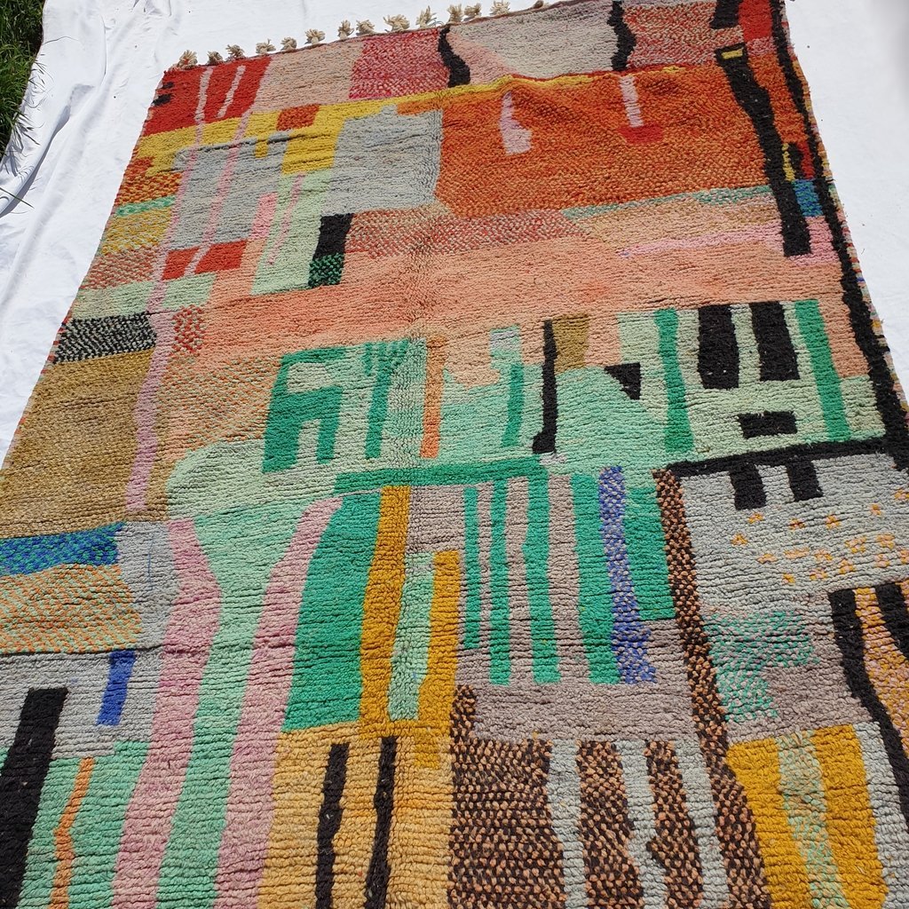 GRANA | 10x6'5 Ft | 3x2 m | Moroccan Colorful Rug | 100% wool handmade - OunizZ