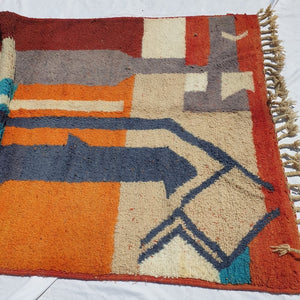 GUEDDEL | 8'5x5 Ft | 2,5x1,5 m | Moroccan Colorful Rug | 100% wool handmade - OunizZ