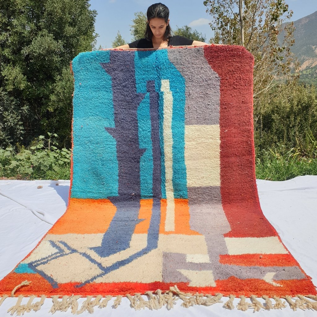 GUEDDEL | 8'5x5 Ft | 2,5x1,5 m | Moroccan Colorful Rug | 100% wool handmade - OunizZ