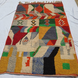 GUELMOUNA | 8x5 Ft | 2,5x1,5 m | Moroccan Colorful Rug | 100% wool handmade - OunizZ