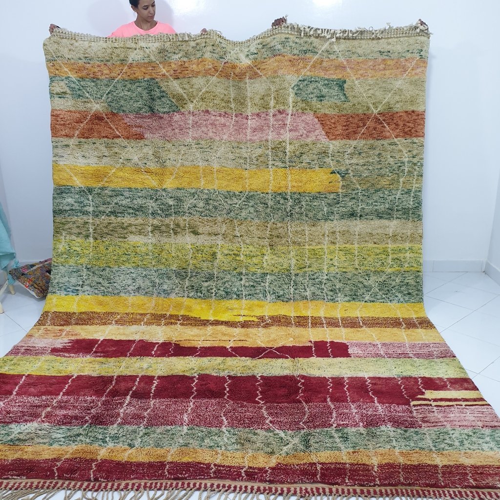 HALAE | 12x9 Ft | 370x275 cm | Moroccan Beni Mrirt Rug | 100% wool handmade - OunizZ