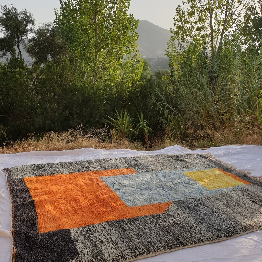 HALMANA | 9'3x7 Ft | 3x2 m | Moroccan Beni Ourain Rug | 100% wool handmade - OunizZ