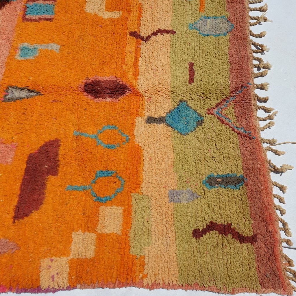 HALWA | 6'3x4'8 Ft | 190x150 cm | Moroccan Colorful Rug | 100% wool handmade - OunizZ