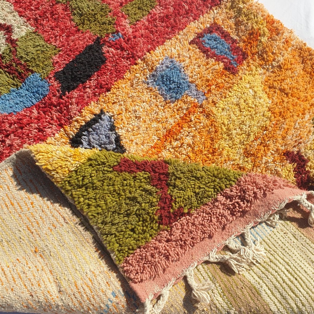 Halwa - MOROCCAN BOUJAAD RUG | Berber Colorful Area Rug for living room Handmade Authentic Wool | 9'3x5'9 Ft | 284x180 cm - OunizZ