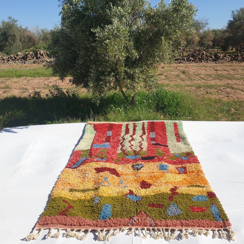 Halwa - MOROCCAN BOUJAAD RUG | Berber Colorful Area Rug for living room Handmade Authentic Wool | 9'3x5'9 Ft | 284x180 cm - OunizZ