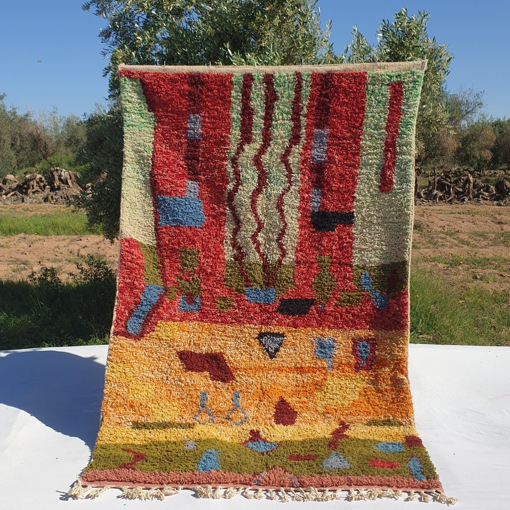 Halwa - MOROCCAN BOUJAAD RUG | Berber Colorful Area Rug for living room Handmade Authentic Wool | 9'3x5'9 Ft | 284x180 cm - OunizZ
