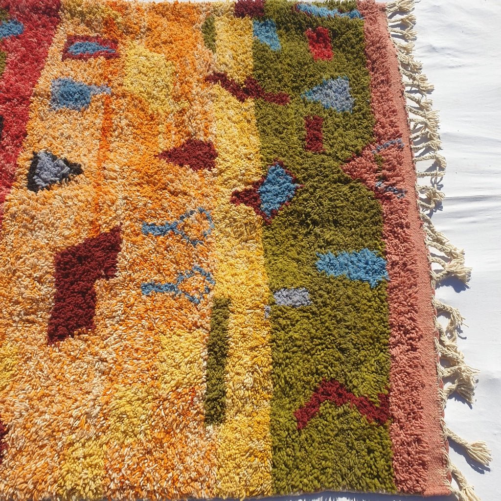 Halwa - MOROCCAN BOUJAAD RUG | Berber Colorful Area Rug for living room Handmade Authentic Wool | 9'3x5'9 Ft | 284x180 cm - OunizZ