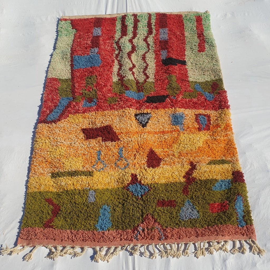 Halwa - MOROCCAN BOUJAAD RUG | Berber Colorful Area Rug for living room Handmade Authentic Wool | 9'3x5'9 Ft | 284x180 cm - OunizZ