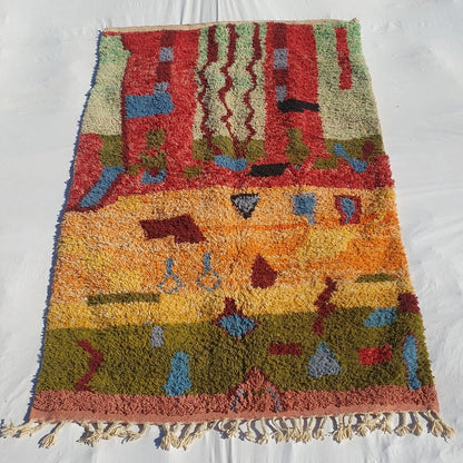 Halwa - MOROCCAN BOUJAAD RUG | Berber Colorful Area Rug for living room Handmade Authentic Wool | 9'3x5'9 Ft | 284x180 cm - OunizZ