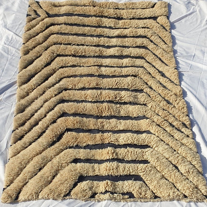 Handcrafted BENI MOROCCAN RUG | Dye Wool Authentic & Soft Rug | Berber Moroccan Rug | Moroccan Woolen Carpet Chinla | 9'3x6'4 Ft | 2,84x1,95 m - OunizZ