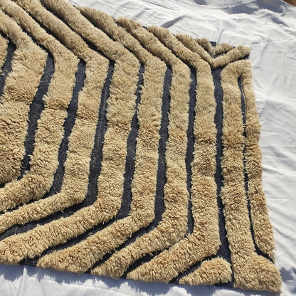 Handcrafted BENI MOROCCAN RUG | Dye Wool Authentic & Soft Rug | Berber Moroccan Rug | Moroccan Woolen Carpet Chinla | 9'3x6'4 Ft | 2,84x1,95 m - OunizZ