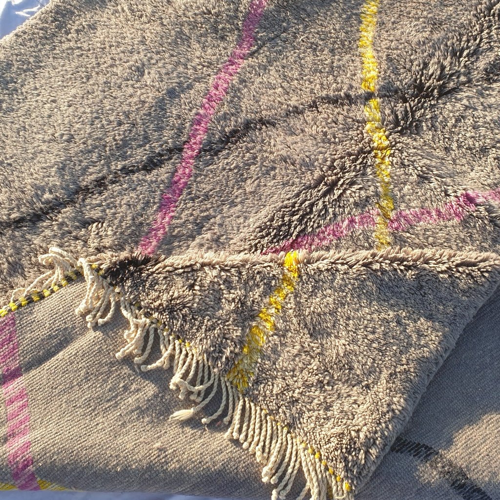 Handcrafted BENI MOROCCAN RUG | Dye Wool Authentic & Soft Rug | Berber Moroccan Rug | Moroccan Woolen Carpet GARYA | 9'6x6'9 Ft | 2,92x2,09 m - OunizZ