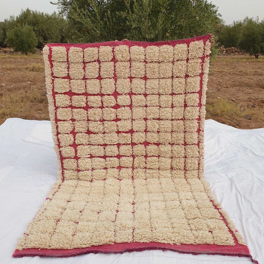 Handcrafted BENI MOROCCAN RUG | Dye Wool Authentic & Soft Rug | Berber Moroccan Rug | Moroccan Woolen Carpet Gouta | 8'3x5'2 Ft | 2,53x1,58 m - OunizZ