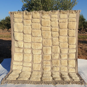 Handcrafted BENI MOROCCAN RUG | Dye Wool Authentic & Soft Rug | Berber Moroccan Rug | Moroccan Woolen Carpet Gouta | 9x7'7 Ft | 2,73x2,34 m - OunizZ