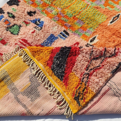 Handcrafted BENI MOROCCAN RUG | Dye Wool Authentic & Soft Rug | Berber Moroccan Rug | Moroccan Woolen Carpet IDIR | 13'5x10 Ft | 4x3 m - OunizZ